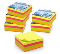 WAYTEX A931653C6 1920 Notes autocollantes Pack de 6 blocs de 320 feuilles couleurs néon carré 75x75 mm adhésives repositionnables