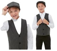 1920s Gangster Garçon Casquette & Gilet Peaky Blinders Fantaisie Robe