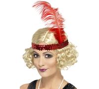 1920s Razzal Déguisement Charleston Perruque Femmes Bou vec Bandeau Sequin