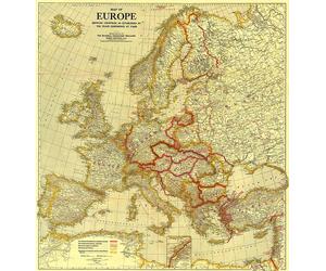 1921 Carte de l'Europe montrant les pays établis par la Conférence de paix de Paris