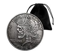 1923 Pendentif pochette motif crâne de la déesse de la liberté Hobo - Bijoux américains Dollar Liberty Aigle Lucky Morgan Pendentif Arts Collier Coin Bag