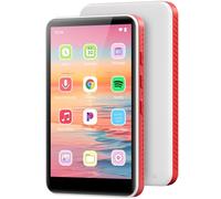 192Go Lecteur MP3 avec Bluetooth et WiFi, Android 13.0, RAM: 4Go, 4.0" HD MP4 Lecteurs Écran Tactile et Haut-Parleur, Portable Spotify MP3 (Blanc + Rouge)