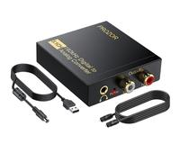 192khz Convertisseur Dac Audio Support 5.1ch Optical Vers Rca Convertisseur Avec Anneau Magnétique Cordon D'alimentation Adaptateur Optique Jack L/R Rca 3.5mm Pour Hdtv Blu-Ray Dvd Ps3 Ps4