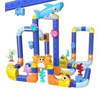 193 Pièces DIY Cube Track, Train Electrique Jouet Enfant 3 4 5 6 7 8 Ans Garcon Circuit Magnétique Cadeau Jeu de Construction Circuit Flexible Cadeau Garcon Fille 3-8 Ans