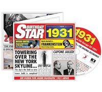 1931 Birthday Gifts - 1931 Chart Hits CD and 1931 Birthday Star Card