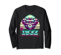 1932 Année du Singe rétro années 80 Vaporwave Zodiaque Chinois Manche Longue