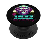 1932 Année du Singe rétro années 80 Vaporwave Zodiaque Chinois PopSockets PopGrip Adhésif