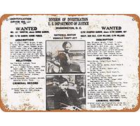 1934 Bonnie & Clyde Wanted Poster Plaque en métal en aluminium 20,3 x 30,5 cm
