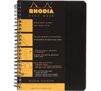 19346c - Cahier À Spirale (Reliure Intégrale) Notebook Noir Ou Orange - A5+ 16 X 21 Cm - Ligné - 160 Pages Détachables - Papier Clairefontaine 80 G/M² - Couverture Souple Et Résistante