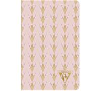 193496c-Un Carnet Piqué Cousu Fil Couleur Rose Poudré-9x14 Cm 96 Pages Lignées Papier Ivoire 90g-Couverture Carte Pelliculage Mat Collection Neo Deco Printemps-Été