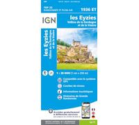 IGN – Carte de randonnée TOP 25 n°1936 ET Les Eyzies, Vallées de la Dordogne, vallée de la Vézère