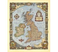 1937 Une carte moderne des îles britanniques pour les pèlerins