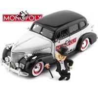 1939 Chevrolet Master + Figurine M. Monopoly Noir/Blanc 1:24 Jada Toys 33230 253