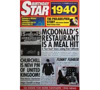 1940 Birthday Gifts - 1940 DVD Film and 1940 Birthday Star Greeting Card