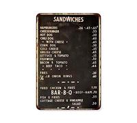 1940's Diner Menu Sign Restaurant Decor Diner Signs 50s Decoration Retro Home Vintage Plaque Wall Art Tin Kitchen Lunch Gift 8x12 Métal 108120068015