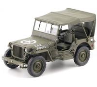 1941 Jeep Willys 1-4 Ton Camion de l'Armée Fermé Vert Kaki 1:18 Welly 18055H