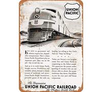 1942 Union Pacific Railroad at War Vintage Look Plaque en métal pour la maison 20,3 x 30,5 cm