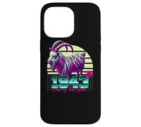 1943 Année de la Chèvre Anniversaire Année 80 Signe du Zodiaque Chinois Rétro Coque pour iPhone 14 Pro Max