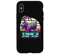 1943 Année de la Chèvre Anniversaire Année 80 Signe du Zodiaque Chinois Rétro Coque pour iPhone X/XS
