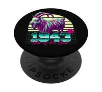 1943 Année de la Chèvre Anniversaire Année 80 Signe du Zodiaque Chinois Rétro PopSockets PopGrip Adhésif
