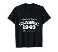 1943 Anniversaire T-Shirt Graphique avec Valeur, Homme, Noir, L