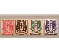 1945. Authentiques Timbres de Collection Neufs France Nos 670 à 673. Gomme intacte. par des Livres Express