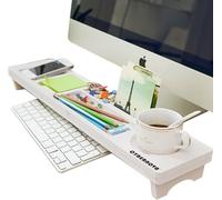 194519c - Plumier Bleu Nuit - 21 X 5,5 X 3 Cm - Piqûres Sellier Orange - Extérieur Simili Cuir-Collection Home Office Rama - Organisation De Bureau & Rangement Design