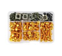 195 Pièces Boulons De Carénage Vis Écrous pour Yam&aha Xvs 650 1100 Aerox 50 155 Aerox155 Raptor 700 LTZ 400 Xmax300 300(Gold)