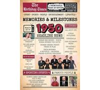 1950 The Birthday Times: Memories, Milestones, and a Memorable Year in Review: Relive 1950 Through Sports, People, Lifestyle and Entertainment. The Perfect Birthday Gift for Someone Special