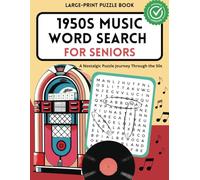 1950s Music Word Search Puzzle Book: A Nostalgic Brain Activity for Seniors & Music Lovers: Large Print Word Searches for Seniors, Adults & Music Fans ... Brain Exercise | 50+ Puzzles | Fun Retro Gift