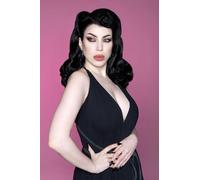 1950s style shoulder length half wig hairpiece with beautiful vintage waves: Onyx wheatfield blonde #24H613