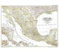 1953 Carte du Mexique et de l'Amérique centrale
