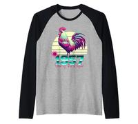 1957 Année du Coq rétro années 80 Vaporwave Zodiaque Chinois Manche Raglan