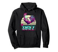 1957 Année du Coq rétro années 80 Vaporwave Zodiaque Chinois Sweat à Capuche