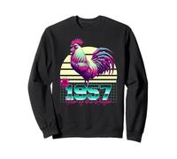 1957 Année du Coq rétro années 80 Vaporwave Zodiaque Chinois Sweatshirt