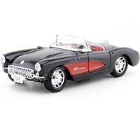 1957 Chevrolet Corvette Cabriolet Noir/Rouge 1:24 Welly 29393