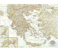 1958 Carte de la Grèce et de la mer Égée
