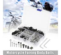 195pcs Kit de Boulon Vis Carénage Moto Écrou Clip Rivet Fixation Pare-brise Bulle Moto Carrosserie Universel Vis Attache Ton Argent