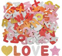 196 Pièces Lettres Autocollantes En Mousse, 5 Couleurs Gommettes Autocollantes, Brillant Mousse Alphabet Enfant, Stickers Lettres Alphabet, Gommettes Adhesive Pour Décoration(Poudre Blanche)