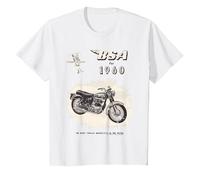 1960 Big Valve Super Rocket Moto Vintage Ad T-Shirt, Enfant, Blanc, 4 Ans