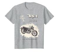 1960 Big Valve Super Rocket Moto Vintage Ad T-Shirt, Enfant, Gris Chiné, 12 Ans