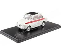 WhiteBox Voiture miniature Fiat 500 1960 Modèle statique diecast 1:24 Blanche/Rouge