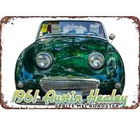 1961 Austin Healey Sprite Car Poster rétro drôle en métal, décoration murale d'extérieur 20,3 x 30,5 cm