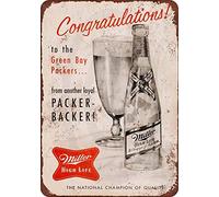 1961 Miller Beer Packer Backers Panneau décoratif en aluminium pour extérieur 20,3 x 30,5 cm