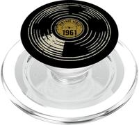 1961 Rétro Anniversaire Anniversaire Style Vintage Style Record Design PopSockets PopGrip pour MagSafe