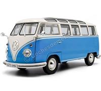 1962 Volkswagen VW T1 Samba Bus Azul/Blanco 1:18 Solido S1813401