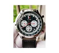 (1963 Chronometer-D) Montre Pilot 1963 Quartz Trois Yeux 6 Broches Affichage Veilleuse Style Militaire