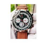 (1963 Chronometer-I) Montre Pilot 1963 Quartz Trois Yeux 6 Broches Affichage Veilleuse Style Militaire