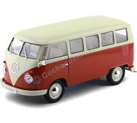 1963 Volkswagen T1 Microbus Classique Rouge/Blanc 1:18 Welly 18054