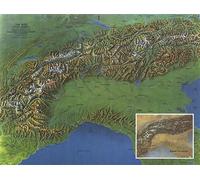 1965 Alpes, carte de l'épine dorsale de l'Europe